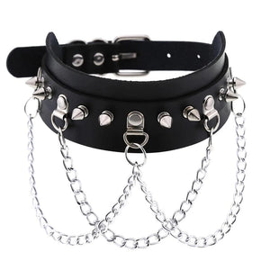 Planet Gates W4606-1 Trendy Punk Spike Rivet Leather Women Choker Bell Pentagram Harajuku Collar Necklaces Handmade Boho Gothic Girl Collier  Jewelry
