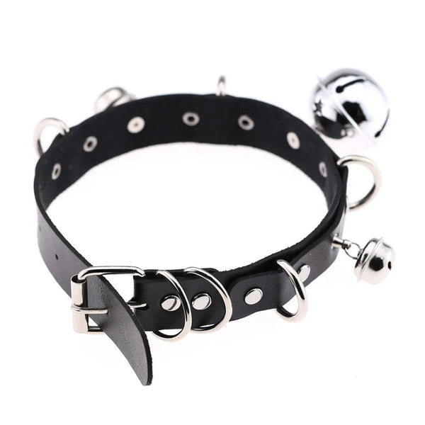 Planet Gates W4606-1 Trendy Punk Spike Rivet Leather Women Choker Bell Pentagram Harajuku Collar Necklaces Handmade Boho Gothic Girl Collier  Jewelry