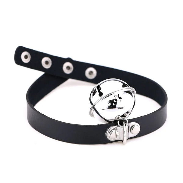 Planet Gates W4606-1 Trendy Punk Spike Rivet Leather Women Choker Bell Pentagram Harajuku Collar Necklaces Handmade Boho Gothic Girl Collier  Jewelry
