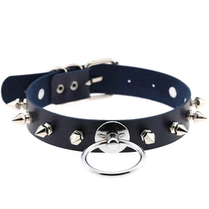 Planet Gates W4606-1 Trendy Punk Spike Rivet Leather Women Choker Bell Pentagram Harajuku Collar Necklaces Handmade Boho Gothic Girl Collier  Jewelry