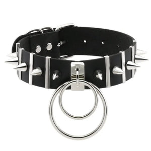 Planet Gates W4606-1 Trendy Punk Spike Rivet Leather Women Choker Bell Pentagram Harajuku Collar Necklaces Handmade Boho Gothic Girl Collier  Jewelry