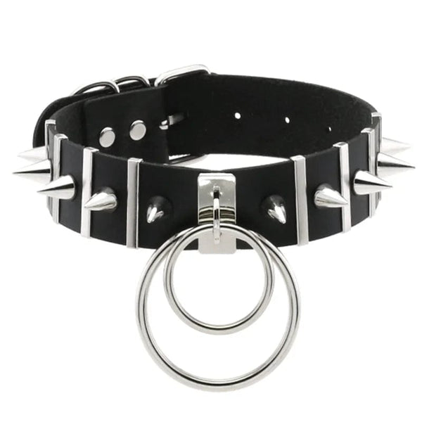 Planet Gates W4606-1 Trendy Punk Spike Rivet Leather Women Choker Bell Pentagram Harajuku Collar Necklaces Handmade Boho Gothic Girl Collier  Jewelry