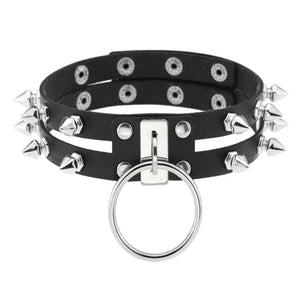 Planet Gates W4606-1 Trendy Punk Spike Rivet Leather Women Choker Bell Pentagram Harajuku Collar Necklaces Handmade Boho Gothic Girl Collier  Jewelry