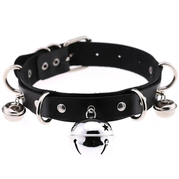Planet Gates W4606-1 Trendy Punk Spike Rivet Leather Women Choker Bell Pentagram Harajuku Collar Necklaces Handmade Boho Gothic Girl Collier  Jewelry