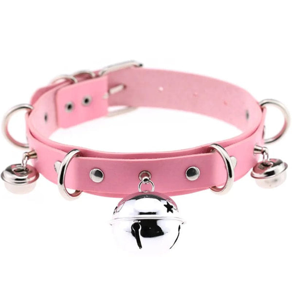 Planet Gates W4606-1 Trendy Punk Spike Rivet Leather Women Choker Bell Pentagram Harajuku Collar Necklaces Handmade Boho Gothic Girl Collier  Jewelry