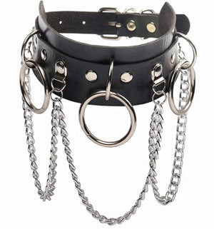 Planet Gates W4606-1 Trendy Punk Spike Rivet Leather Women Choker Bell Pentagram Harajuku Collar Necklaces Handmade Boho Gothic Girl Collier  Jewelry