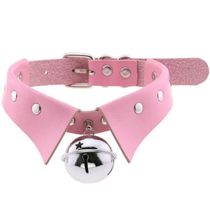 Planet Gates W4606-1 Trendy Punk Spike Rivet Leather Women Choker Bell Pentagram Harajuku Collar Necklaces Handmade Boho Gothic Girl Collier  Jewelry