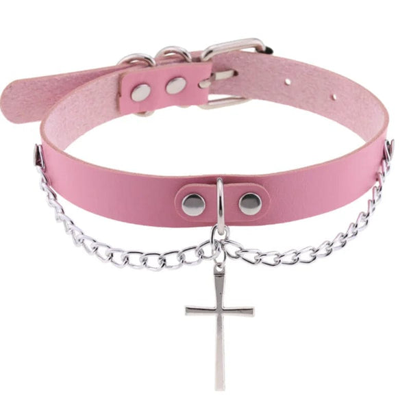Planet Gates W4606-1 Trendy Punk Spike Rivet Leather Women Choker Bell Pentagram Harajuku Collar Necklaces Handmade Boho Gothic Girl Collier  Jewelry