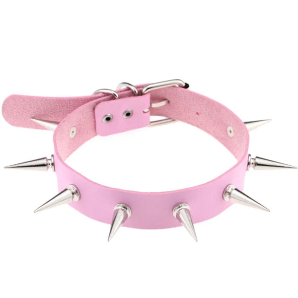 Planet Gates W4606-1 Trendy Punk Spike Rivet Leather Women Choker Bell Pentagram Harajuku Collar Necklaces Handmade Boho Gothic Girl Collier  Jewelry