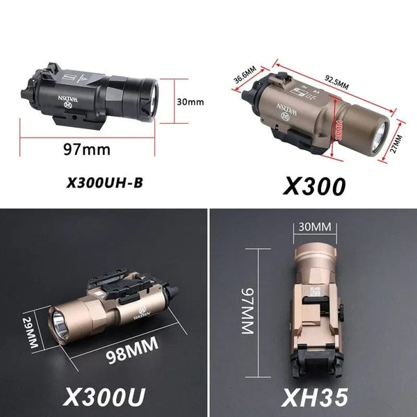 Planet Gates WADSN Metal Tactical X300U X300 Ultra XH35 X300UH-B Pistol Light Hunting Scout Strobe Flashlight Accessories Fit 20mm Rail