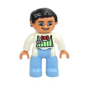 Planet Gates Waiter Figures Dolls Big Size Building Blocks Family Action Workers Doctor Police Farmer Compatible Large Bricks Duploes Kid Toys