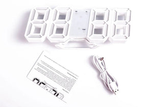 Planet Gates Wall Clock Digital Alarm Modern Kitchen Electronic Smart 3D USB Power Supply LED Time Date Temperature Display Desktop Bedroom