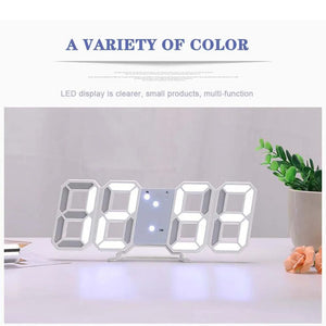 Planet Gates Wall Clock Digital Alarm Modern Kitchen Electronic Smart 3D USB Power Supply LED Time Date Temperature Display Desktop Bedroom