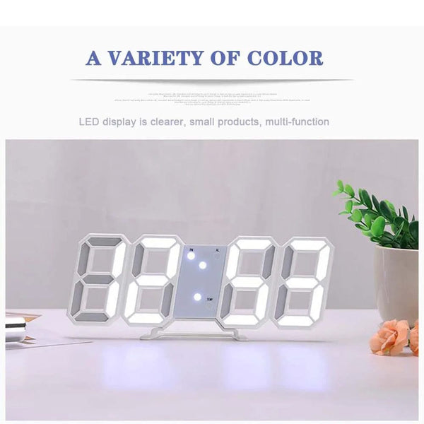 Planet Gates Wall Clock Digital Alarm Modern Kitchen Electronic Smart 3D USB Power Supply LED Time Date Temperature Display Desktop Bedroom