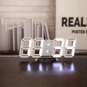 Planet Gates Wall Clock Digital Alarm Modern Kitchen Electronic Smart 3D USB Power Supply LED Time Date Temperature Display Desktop Bedroom