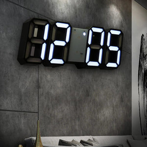Planet Gates Wall Clock Digital Alarm Modern Kitchen Electronic Smart 3D USB Power Supply LED Time Date Temperature Display Desktop Bedroom