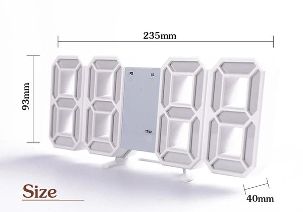 Planet Gates Wall Clock Digital Alarm Modern Kitchen Electronic Smart 3D USB Power Supply LED Time Date Temperature Display Desktop Bedroom