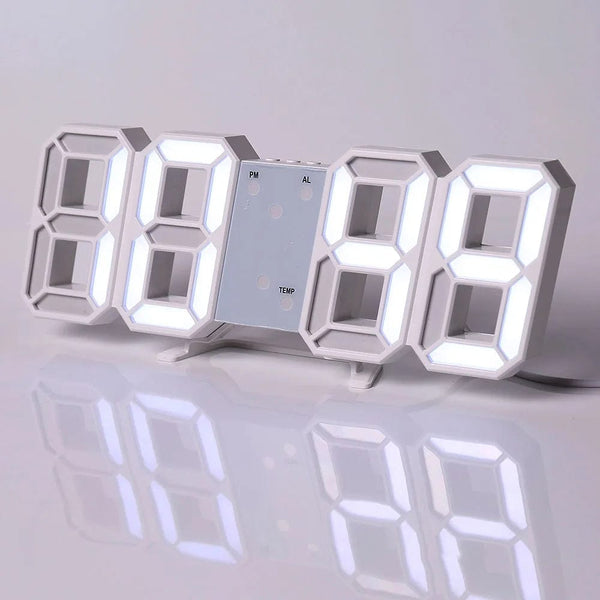 Planet Gates Wall Clock Digital Alarm Modern Kitchen Electronic Smart 3D USB Power Supply LED Time Date Temperature Display Desktop Bedroom