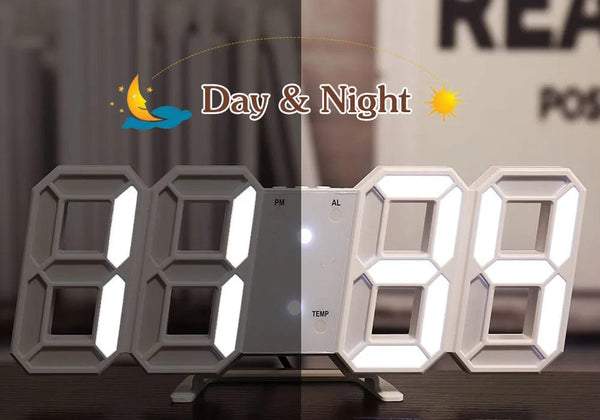 Planet Gates Wall Clock Digital Alarm Modern Kitchen Electronic Smart 3D USB Power Supply LED Time Date Temperature Display Desktop Bedroom