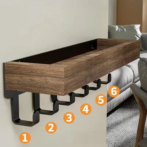 Planet Gates Wall Mounted Wooden Key Holder Hangers Multilayer Shelf Kitchen Bathroom Storage Organizer Modern Home Decor Display Rack
