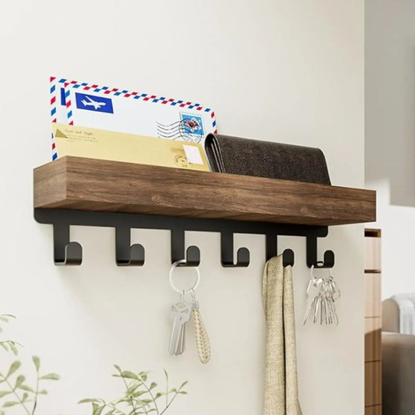 Planet Gates Wall Mounted Wooden Key Holder Hangers Multilayer Shelf Kitchen Bathroom Storage Organizer Modern Home Decor Display Rack