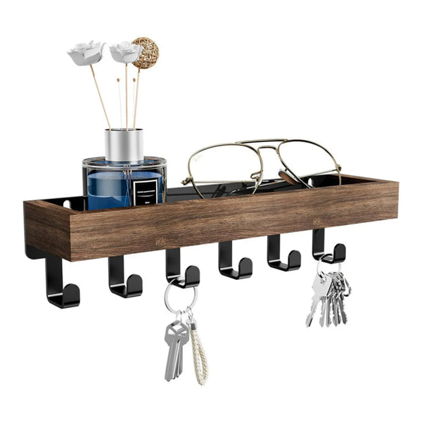 Planet Gates Wall Mounted Wooden Key Holder Hangers Multilayer Shelf Kitchen Bathroom Storage Organizer Modern Home Decor Display Rack