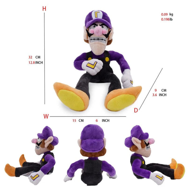 Planet Gates waluigi / CHINA Mario Bros Plush Toys Luigi Yoshi Princess Peach Toadette Bowser JR Waluigi Wario Anime Stuffed Cartoon Peluche Dolls