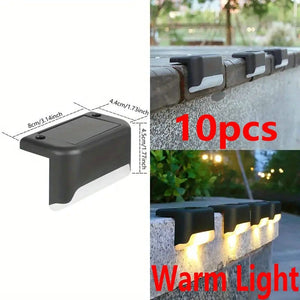 Planet Gates Warm Light—10pcs 6/10 Pack Solar Outdoor Deck Light, LED Step Light, Outdoor Waterproof, Balcony Lighting Decorative, Stair Fence Wall Patio Garden Courtyard Villa Driveway Path Pedestrian Passage Light