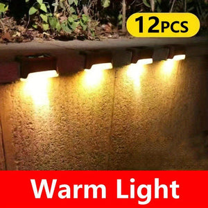 Planet Gates Warm Light / 12Packs 8/12 Packs Solar Deck Lights Outdoor, LED Step Lights, Waterproof Solar Lights, Balcony Lighting Decoration, Patio Stairs Fence, Outdoor Wall Patio Garden Yard Villa Driveway Path