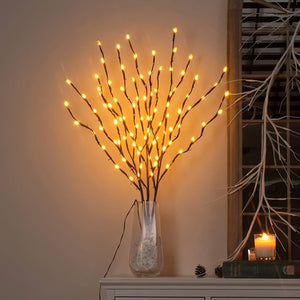 Planet Gates Warm Light 1pc, 20 LED Branch Lights - Indoor Decoration Lighting for Weddings, Birthdays, and Christmas - Fairy Lights with Branch Design
