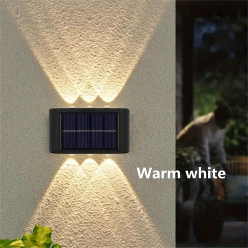 Planet Gates Warm Light / 2pcs 2 Packs Solar Waterproof Wall Lights Outdoor Decoration, 6 LED Lights Warm White Nordic Style Deck Lighting Lighting Exterior Fixtures, Patio, Street, Landscaping, Fence, Garage, Garden Wall Lights