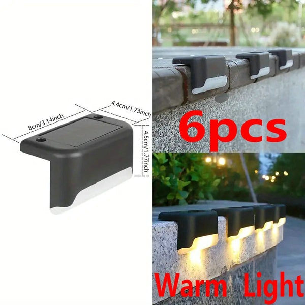 Planet Gates Warm Light—6pcs 6/10 Pack Solar Outdoor Deck Light, LED Step Light, Outdoor Waterproof, Balcony Lighting Decorative, Stair Fence Wall Patio Garden Courtyard Villa Driveway Path Pedestrian Passage Light