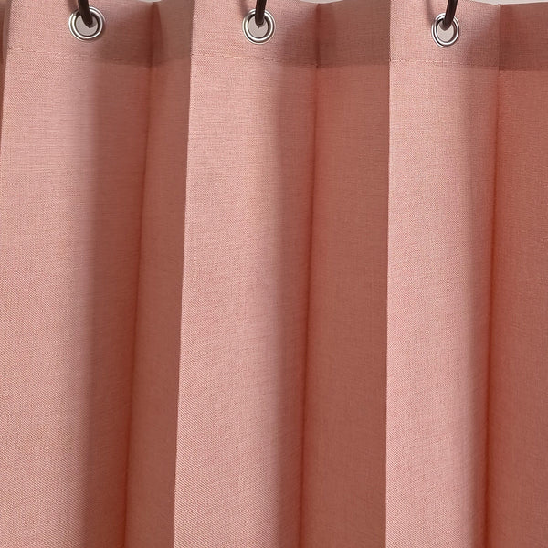 Planet Gates Warm Pink 1pc Solid Color Shower Curtain With Hooks, Toilet Partition Curtain, Punch-free Waterproof Imitation Linen Bathroom Curtain, Bathroom Accessories