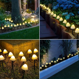 Planet Gates Warm White / 10 Lights 1set Solar Small Mushroom 10 Lights, Waterproof Solar Patio Lights, Solar Fairy Lights, For Garden Yard Porch Wedding Party Decoration