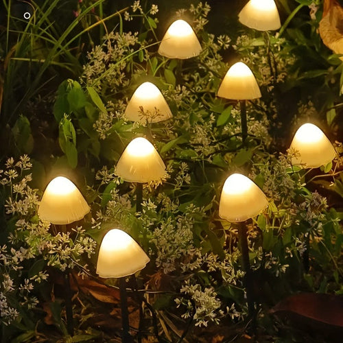 Planet Gates Warm White / 10 Lights 1set Solar Small Mushroom 10 Lights, Waterproof Solar Patio Lights, Solar Fairy Lights, For Garden Yard Porch Wedding Party Decoration