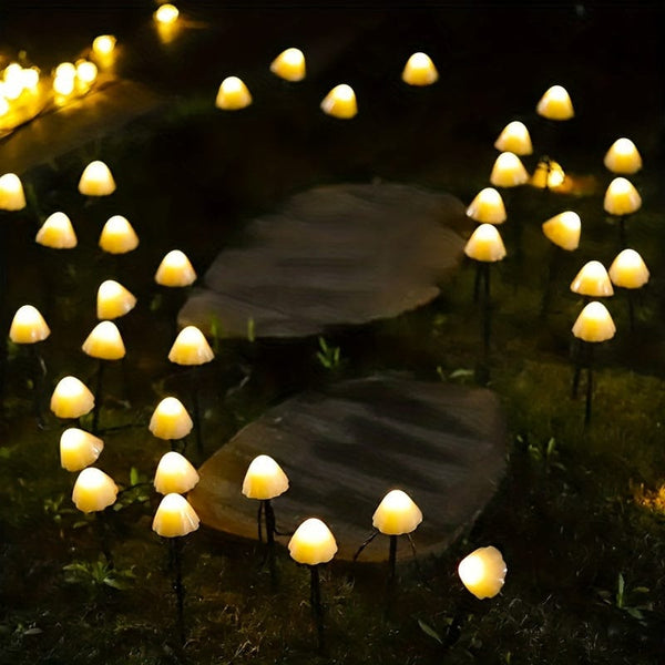 Planet Gates Warm White / 10 Lights 1set Solar Small Mushroom 10 Lights, Waterproof Solar Patio Lights, Solar Fairy Lights, For Garden Yard Porch Wedding Party Decoration