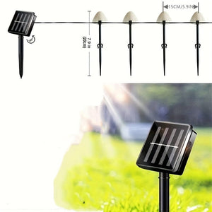 Planet Gates Warm White / 10 Lights 1set Solar Small Mushroom 10 Lights, Waterproof Solar Patio Lights, Solar Fairy Lights, For Garden Yard Porch Wedding Party Decoration