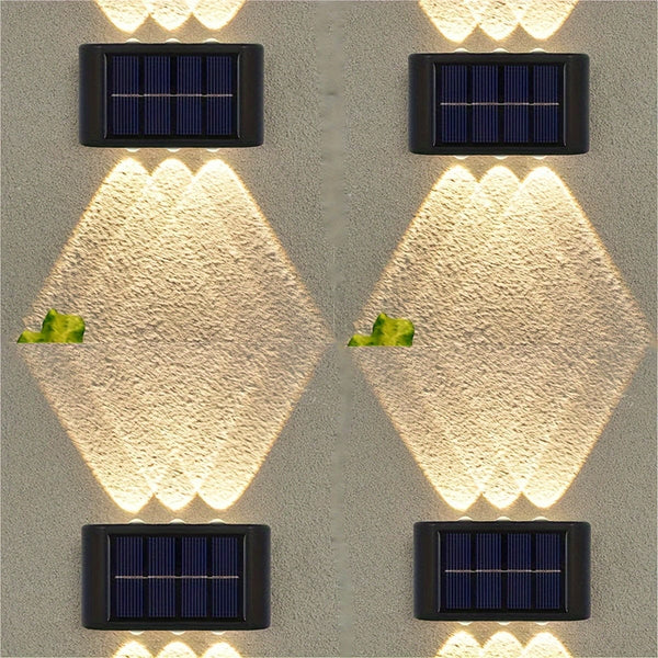 Planet Gates Warm White / 4 Pcs Staaricc 6/4/2pcs Solar Wall Light, Outdoor 6 LED Deck Lights, Wall Light,For Courtyard, Street, Fence, Garage, Garden Perfect Decoration