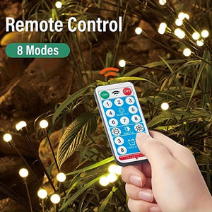 Planet Gates Warm White 5pcs 30LED Solar Firefly Light, Upgraded Solar Version 8 Flashing Modes With Remote Control - Waterproof Solar Garden Lights For Pathway, Deck And Patio Swinging Garden Decoration 200.0cm x 200.0cm