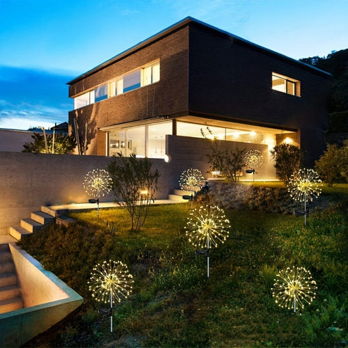 Planet Gates Warm White / 60LED-1Pcs 420LED Solar Garden Lights Solar Firework Lights, 8Mode Lighting Solar Lights Outdoor Waterproof For Garden Patio Walkway Pathway Party Wedding Decorative 360/200/60LED