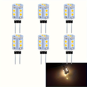Planet Gates Warm White 6pcs X G4 12V DC 10 Smd Warm White Marine Boat Camper 1210/3528 RV Jayco Light Bulb Lamp 3000k