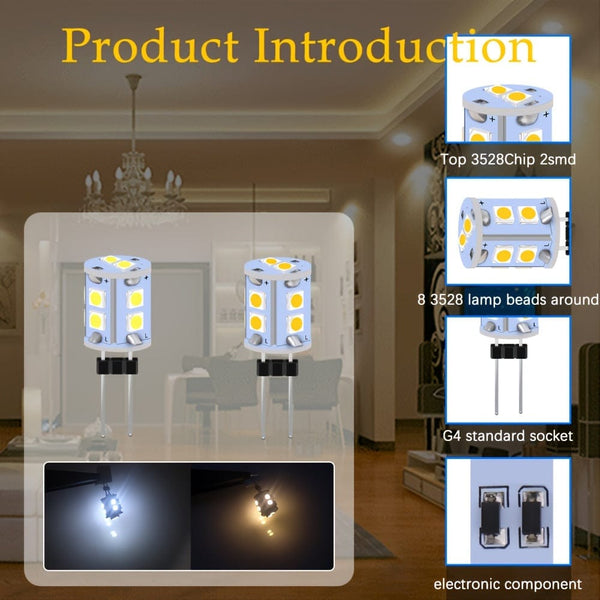 Planet Gates Warm White 6pcs X G4 12V DC 10 Smd Warm White Marine Boat Camper 1210/3528 RV Jayco Light Bulb Lamp 3000k