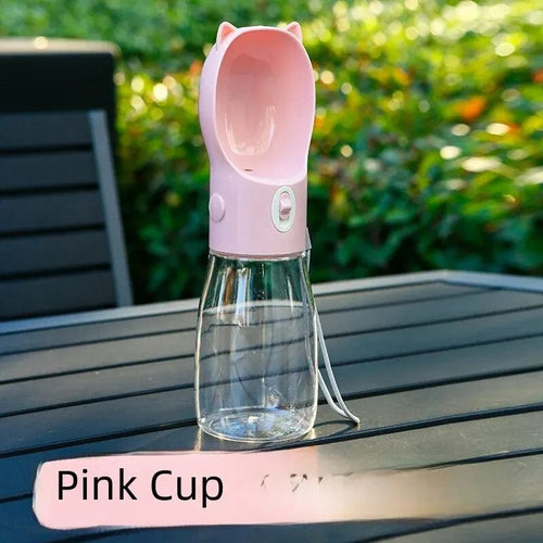 Planet Gates Water cup pink large 550ML Portable Pet Water Bottle Dog Drinking Water Dispenser Feeding Outdoor Dog Walking Cup Supplies Abspc Material