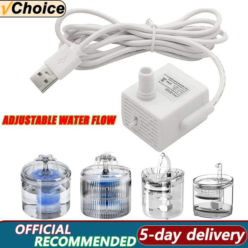 Planet Gates Water Pump Pet Cat Water Fountain Anti-dry Burning Motor Replacement for Cat Flowers Drinking Bowl Water Dispenser Pet Products