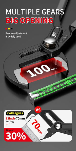 Planet Gates Water Pump Pliers Quick-Release Plumbing Pliers Pipe Wrench Adjustable Water Pipe Clamp Pliers Household Hand Tools Multi-functi