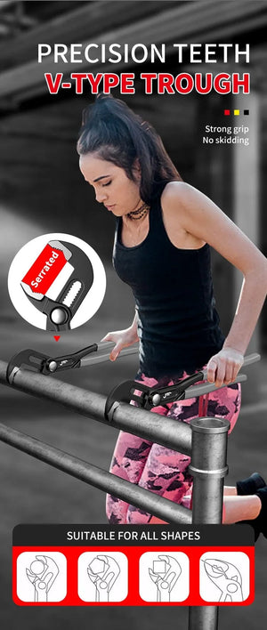 Planet Gates Water Pump Pliers Quick-Release Plumbing Pliers Pipe Wrench Adjustable Water Pipe Clamp Pliers Household Hand Tools Multi-functi