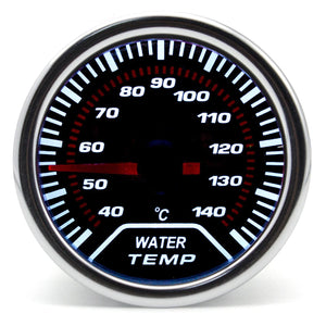 Planet Gates Water temp gauge 2" 52mm Universal 12V LED Smoke Len -1~0~2 BAR Turbo Boost Gauge Meter / Turbo Boost Meter with White LED Backlight For 12V Car