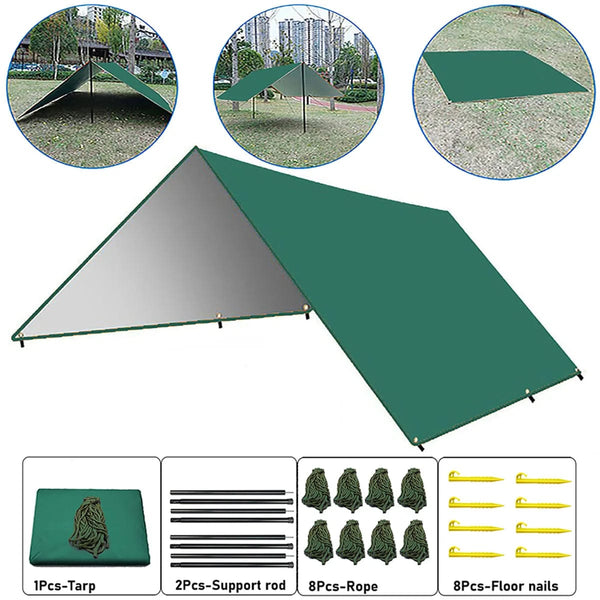 Planet Gates Waterproof Camping Tarp Sunshade UV Protection Lightweight Outdoor Adventure Hiking Camping Backpacking Picnic Tent Tarp
