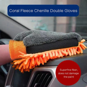 Planet Gates Waterproof Car Wash Microfiber Chenille Gloves Thick Car Cleaning Mitt Wax Detailing Brush Auto Care Double-faced Glove