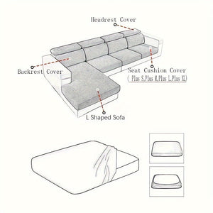 Planet Gates Waterproof Jacquard Sofa Cover Large Leaf Design Retractable Washable Durable Elastic Slipcover for All Seasons Universal Modern Home Decor Furniture Protector